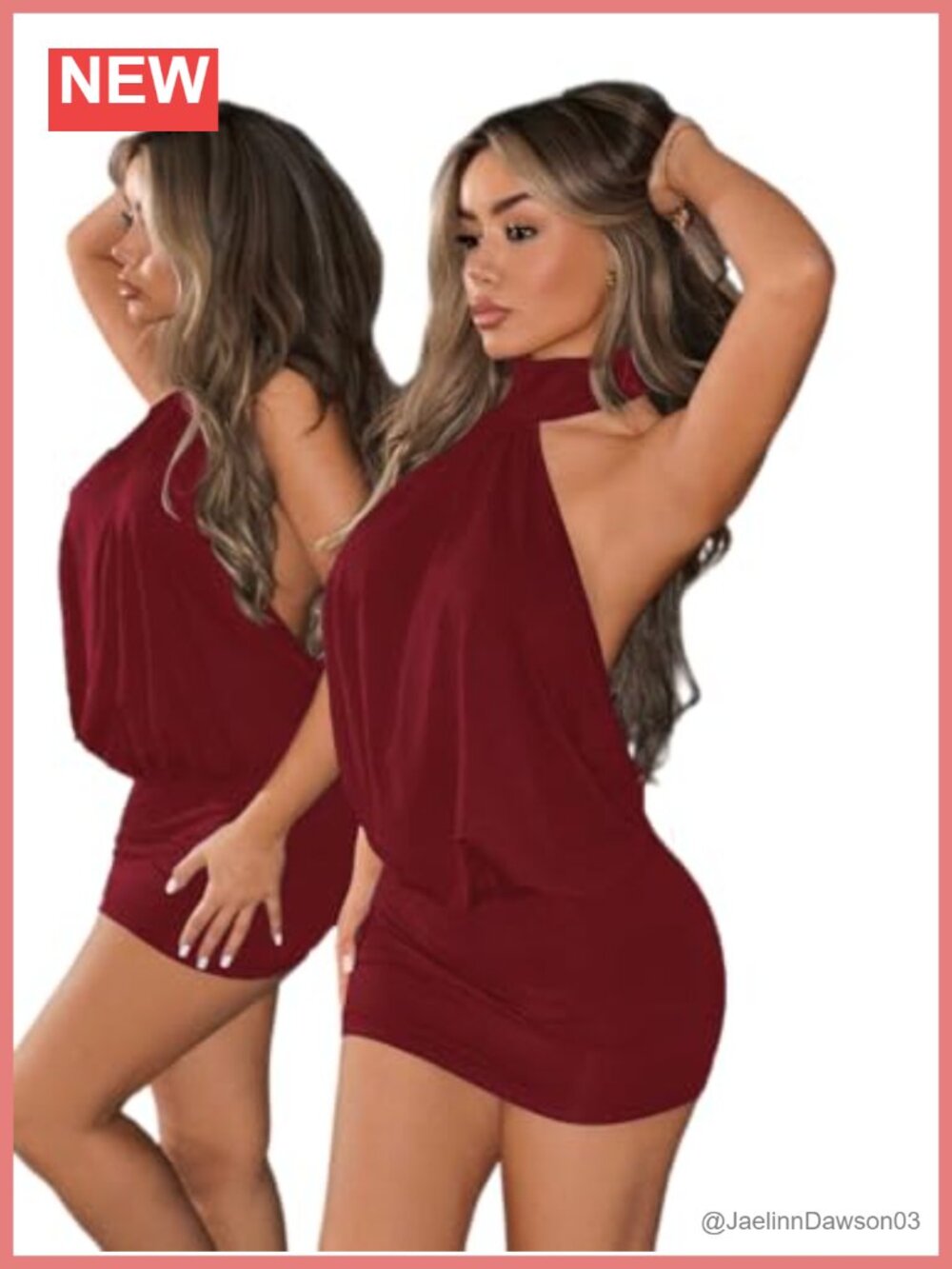 Women's Bodycon Halter Mini Dress Open Back Sleeveless Club Night Out Short